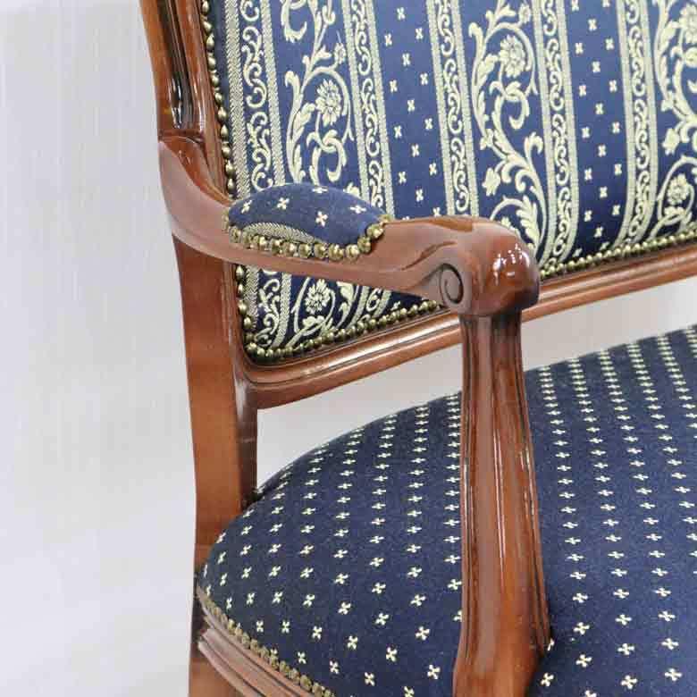 イタリア 家具 二人がけソファー ブルー ラブソファ 2P 2人掛け