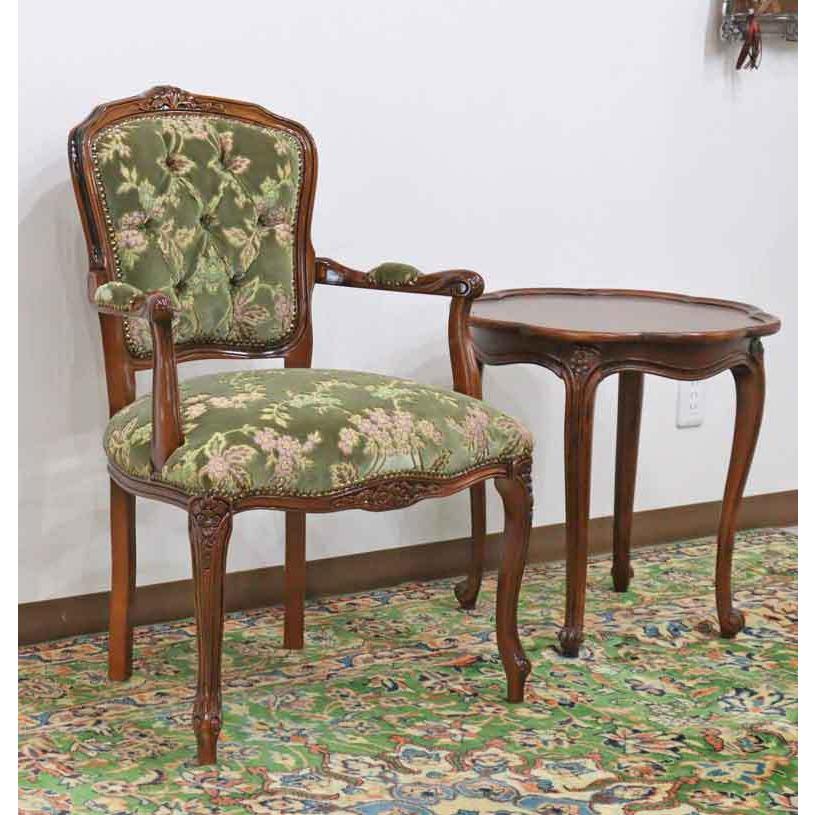 イタリア アームチェア 金華山 グリーン サロンチェア ヴェローナ