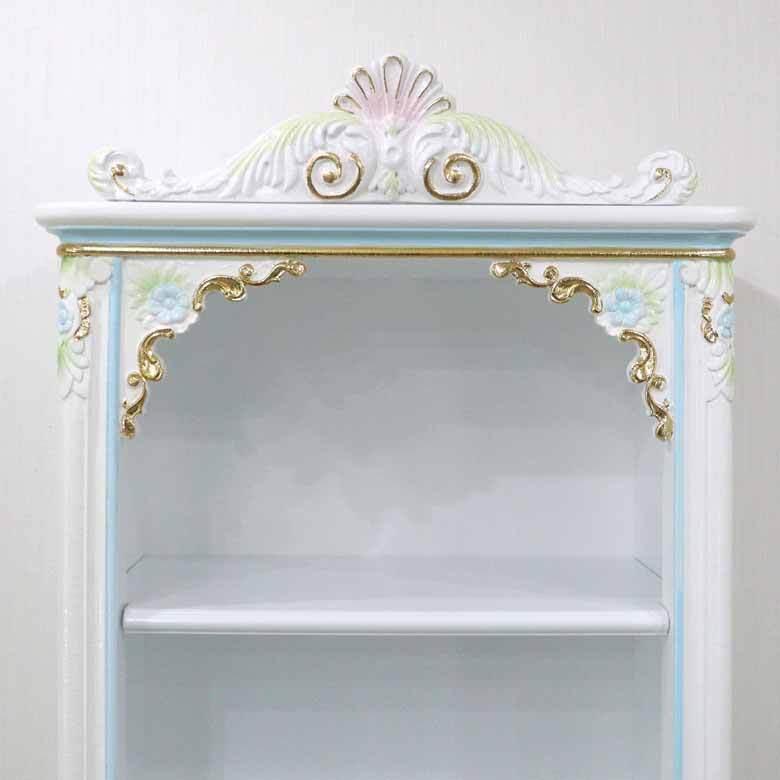 ロココ調家具 ブックケース 本棚 白家具 アンティーク エレガント