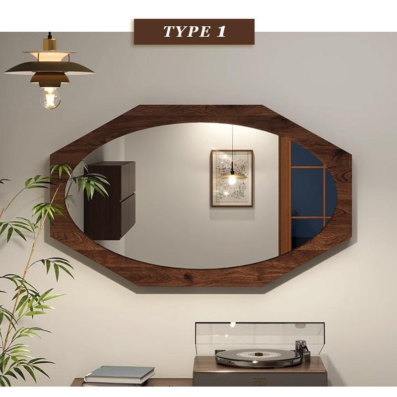 5年保証】【完成品】八角形ミラー 壁掛け 玄関 風水 八角鏡 鏡