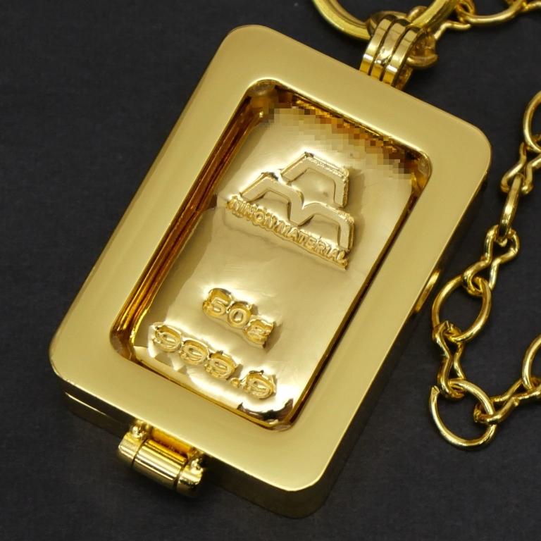 新品】日本マテリアル 純金インゴット 50g 選べるキーチェーン