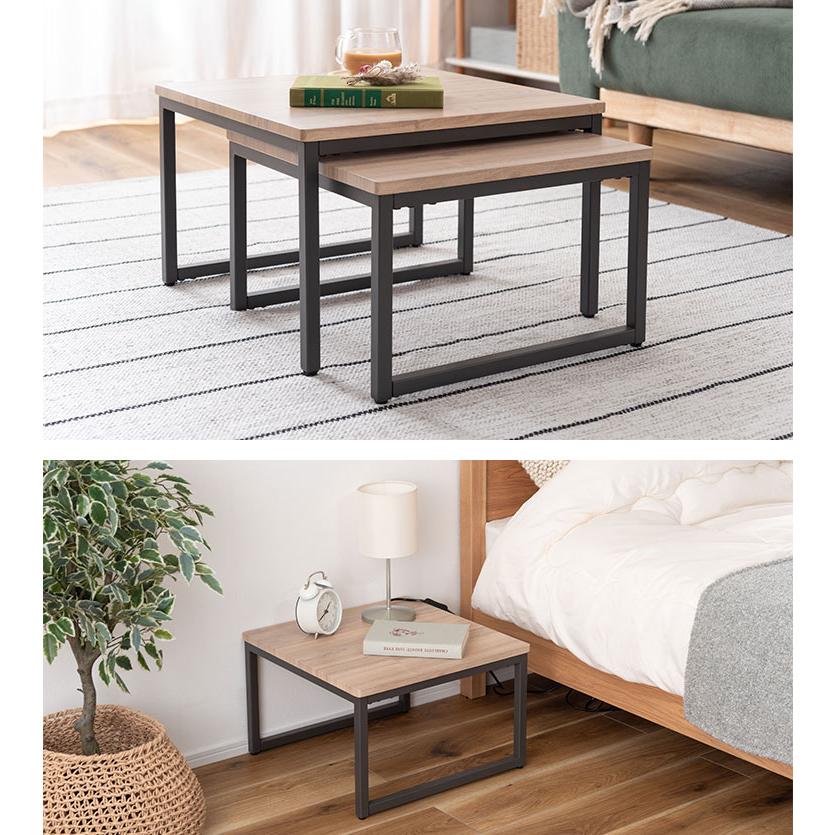 東谷 ネストテーブル 2個セット ローテーブル コンパクト リビング