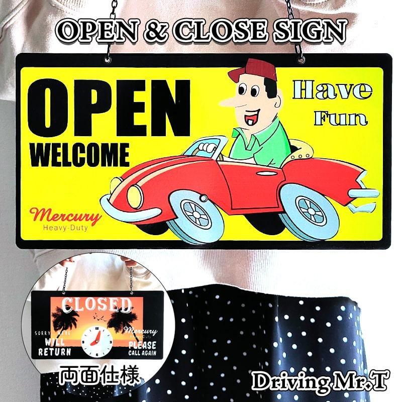 MERCURY（マーキュリー） ブリキ看板 可愛い オープン クローズ 店舗