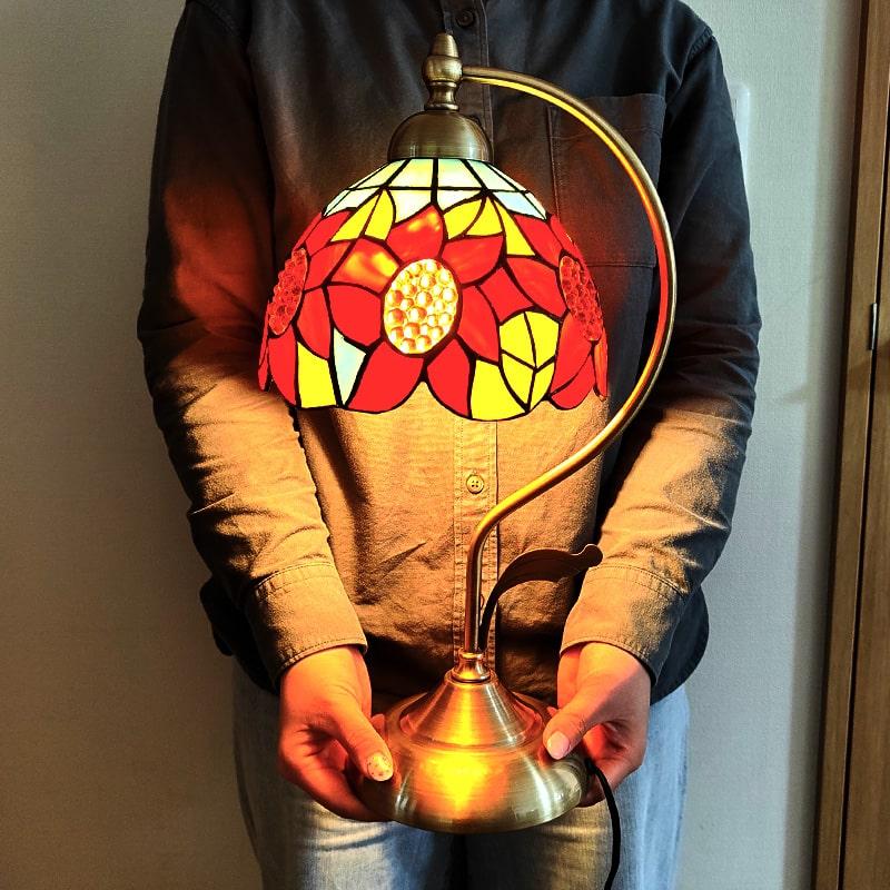 テーブルランプ フラワー おしゃれ ステンドグラス LED ライト お花