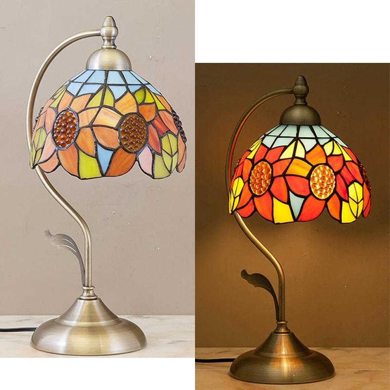 テーブルランプ フラワー おしゃれ ステンドグラス LED ライト お花