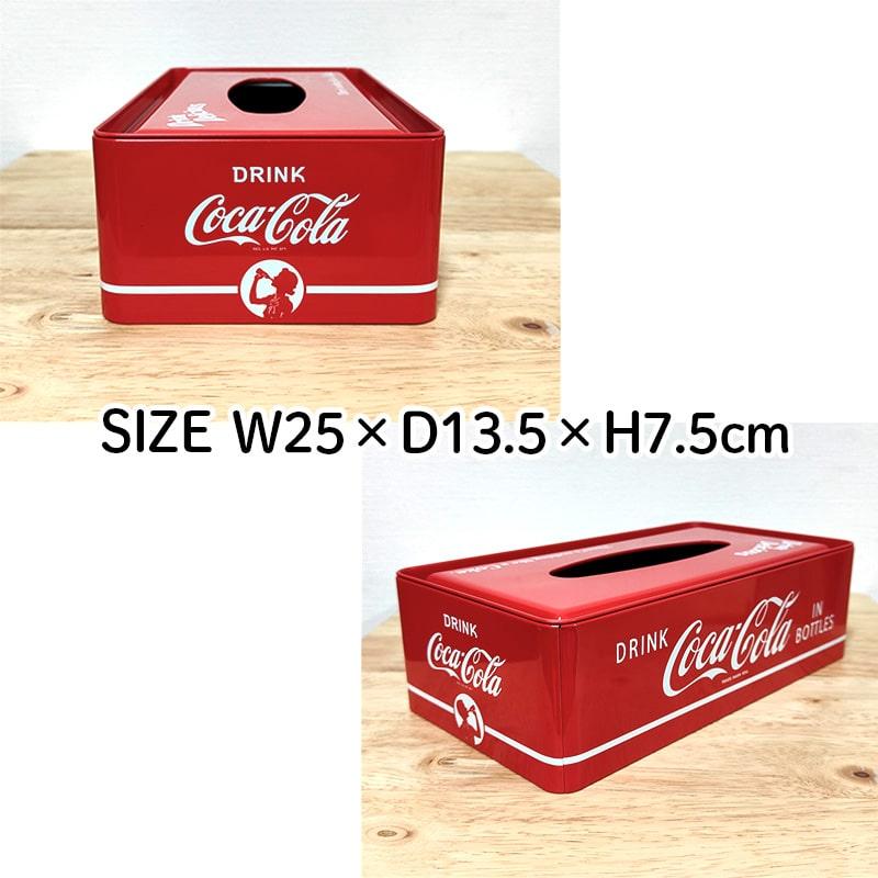 アメリカン レトロ ティッシュケース コカコーラ ロゴ レッド ブリキ製