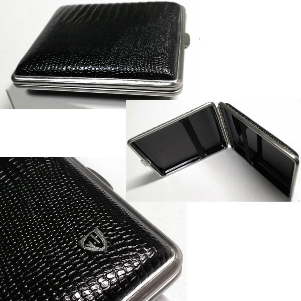 シガレットケース 革 トカゲ型押し リザード ドイツ製STOLL社 タバコ