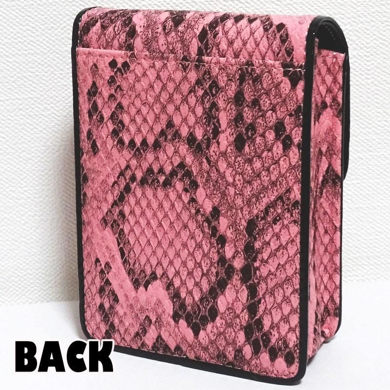 タバコケース ライトピンクパイソン 可愛い 型押し シガレットケース