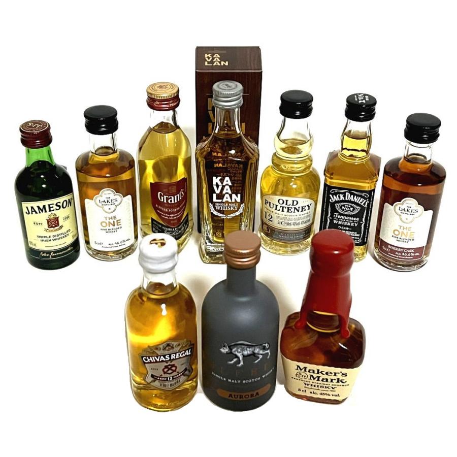 輸入ウイスキー ミニチュアボトル 50ml 10本セット : 蔵の街栃木の酒処
