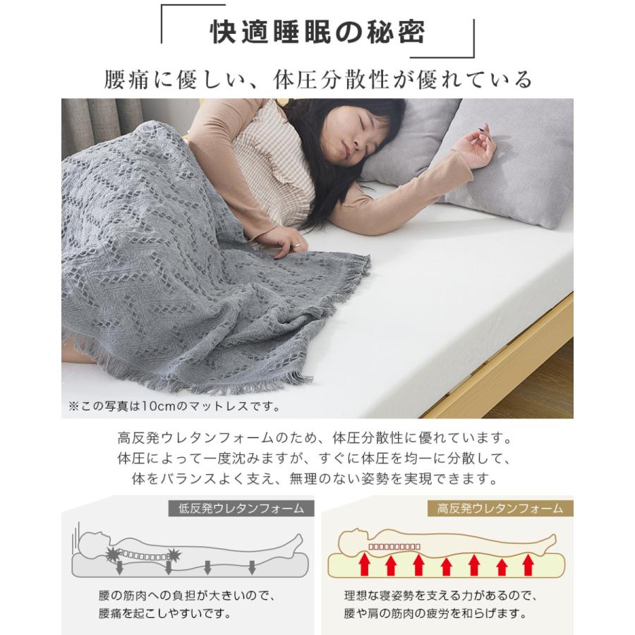 マットレス セミダブル 高反発マットレス 敷布団 高密度25D 10cm 120N