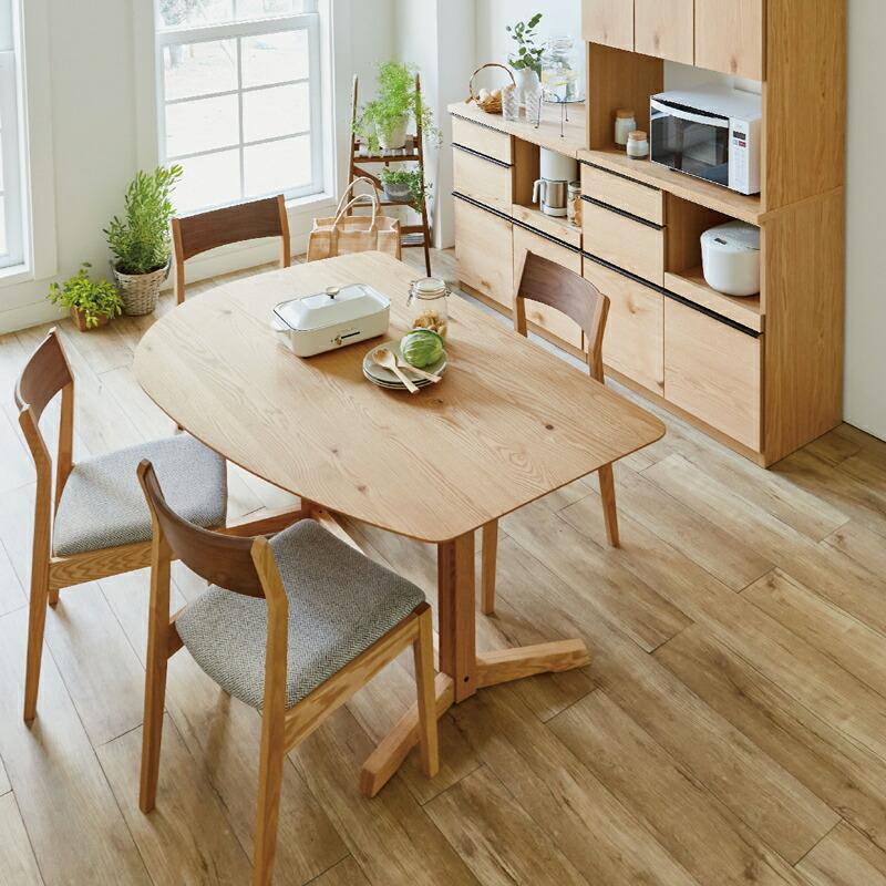 変形ダイニングテーブル テーブル 食卓テーブル 4本脚 ワイヤー脚 ロ字