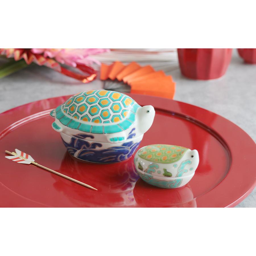 錦 亀 蓋付き小鉢 (大) 9cm 有田焼 幸楽窯 // 和食器 食器 陶箱 小鉢