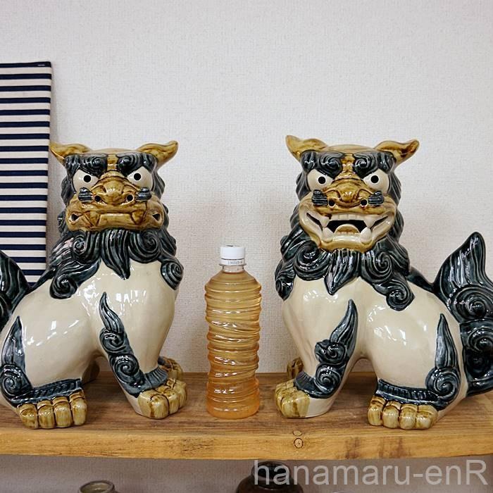 シーサー 置物 おきもの 門柱 高さ33cm ゴス 琉球焼 朝日陶器 沖縄