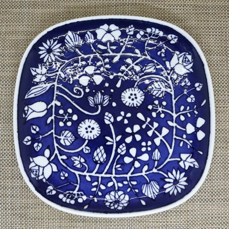 皿 有田焼 波佐見焼 フラワーパレード盛皿（ブルー/ホワイトライン