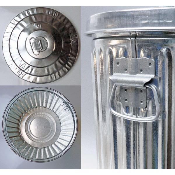 ゴミ箱 ブリキ缶 ふた付き 蓋 / メッキゴミ箱 SS 約38L ブリキ バケツ