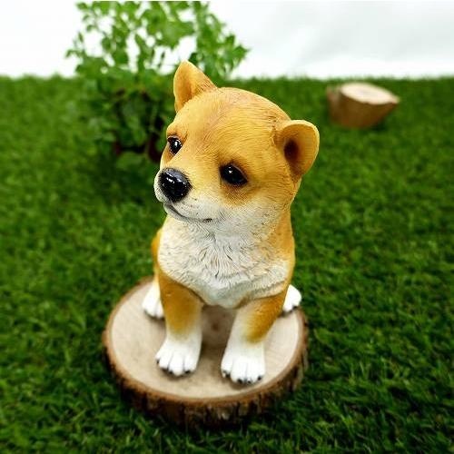 犬の置物 柴犬 かわいい KZ-187 マスコット樹脂石膏 オブジェ 宅配便