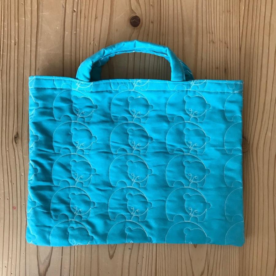 レッスンバッグ キルティング くま 水色 / 幼稚園バッグ : HCS Yahoo