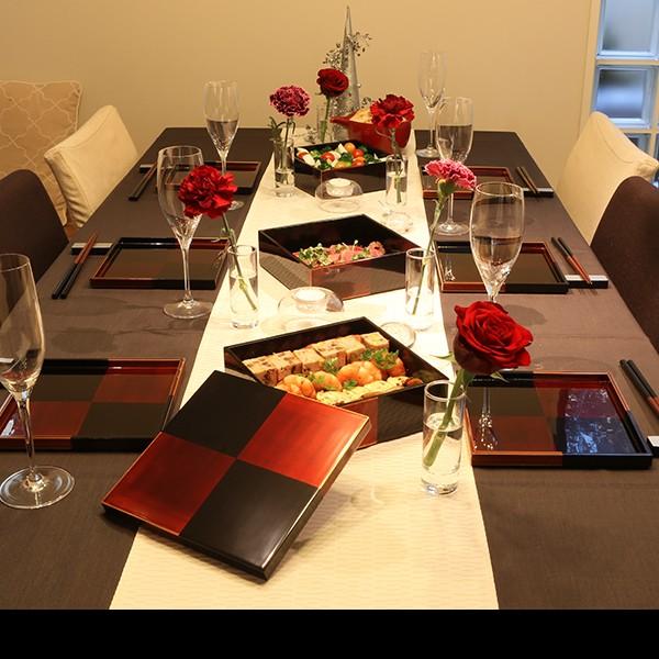 山田平安堂 二段重 白檀 お重箱/漆塗り/二段/6寸 : 漆器 山田平安堂