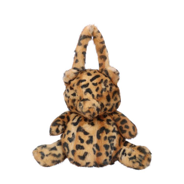 ウィーゼル ファー テディベア バッグ ぬいぐるみ アニマル柄 キャメル