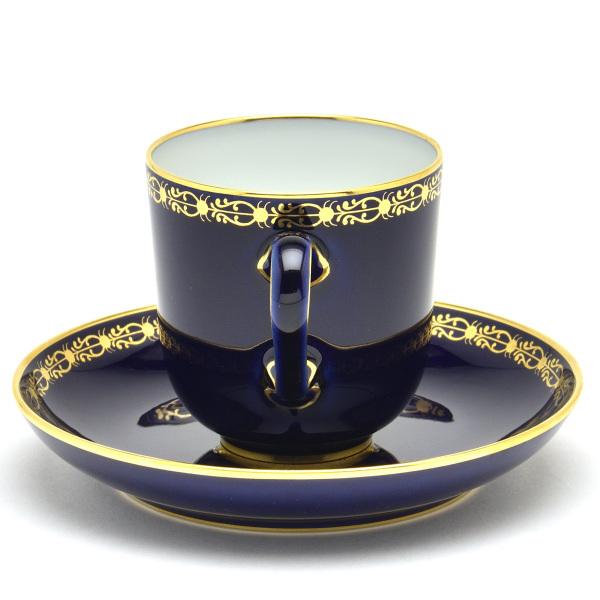 セーブル コーヒーカップ カラーブル 24K金彩(No.72) ファットブルー