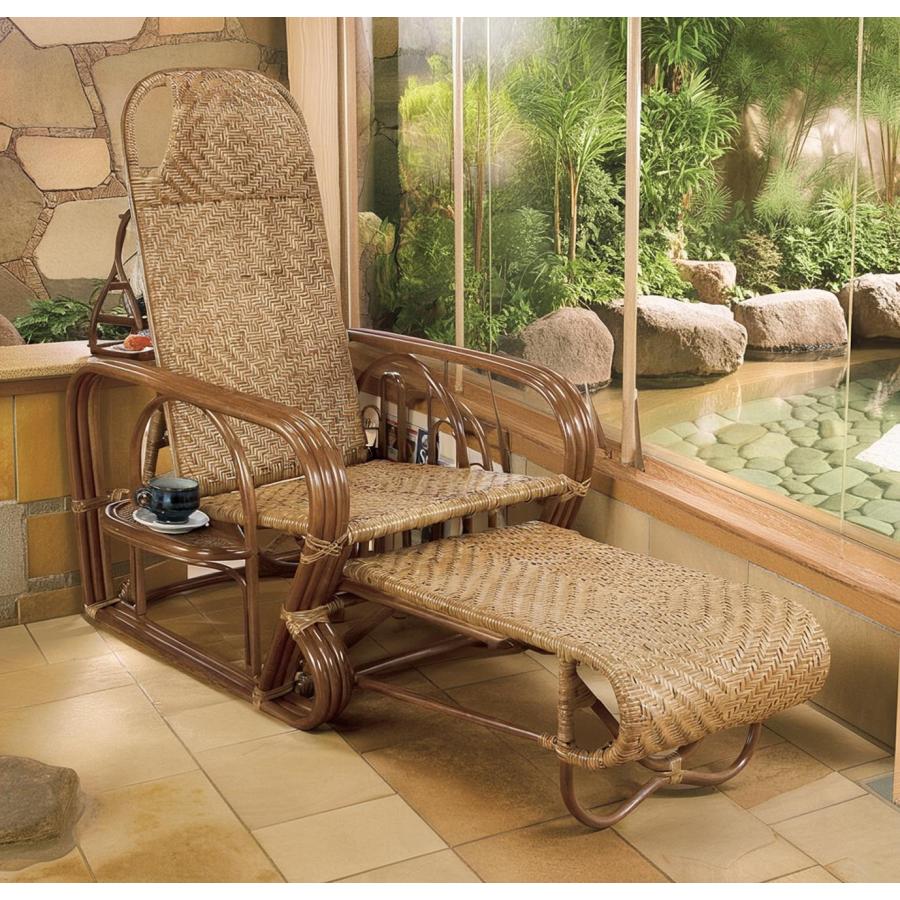 籐 ラタン rattan 寝椅子 シェーズロング リクライニング チェア