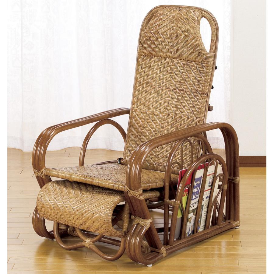 籐 ラタン rattan 寝椅子 シェーズロング リクライニング チェア