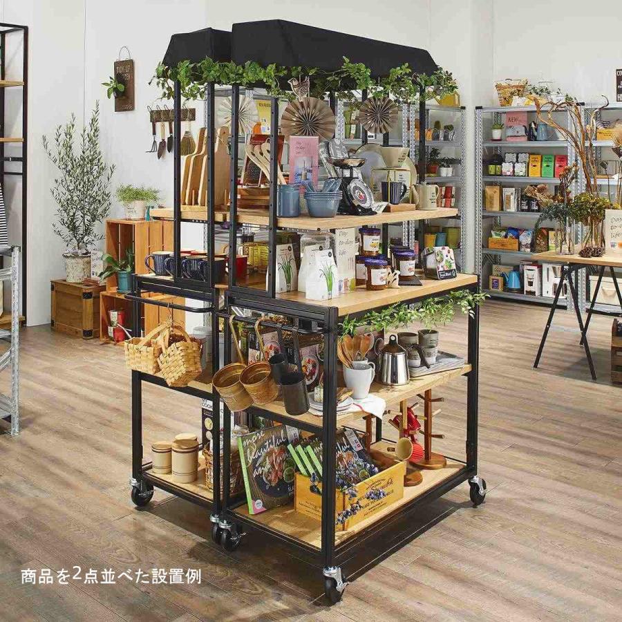商品ディスプレイワゴン マルシェ 出店 屋台 イベント ラック スチール