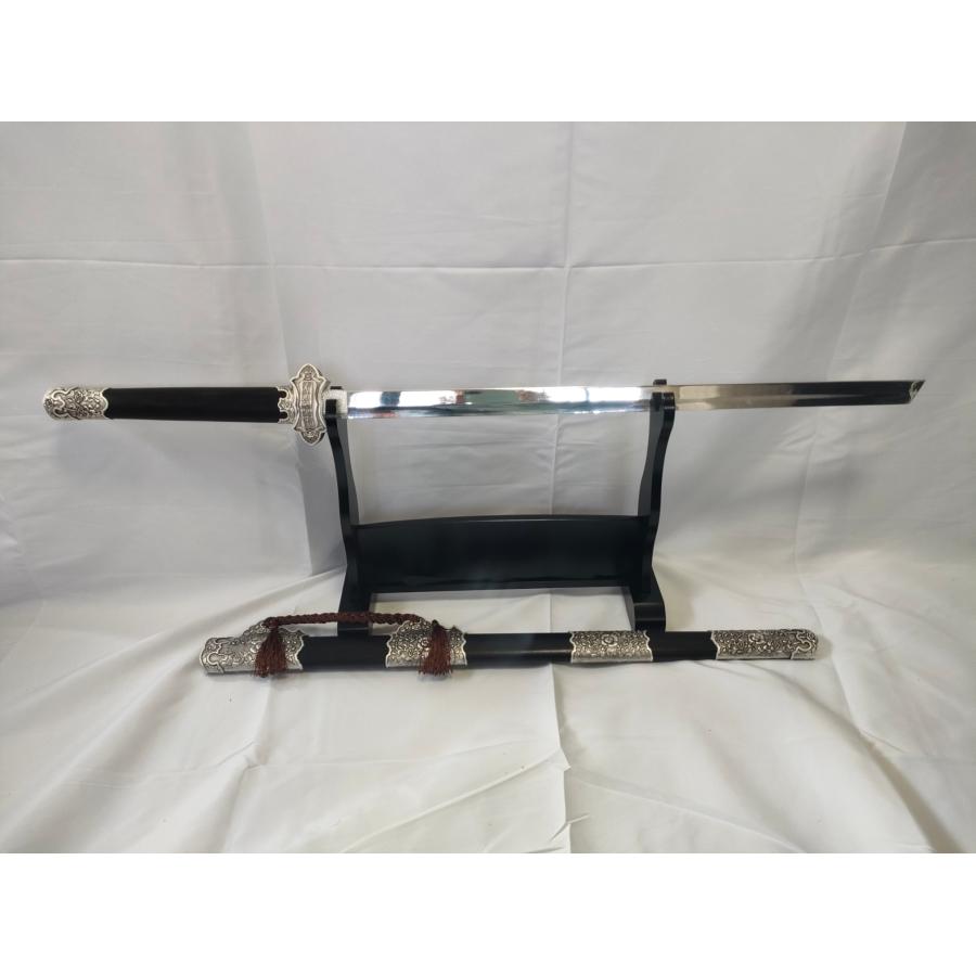 銀牡丹装唐大刀 アルミ合金刀身 模造刀 中国剣 古代日本刀 : 張安堂