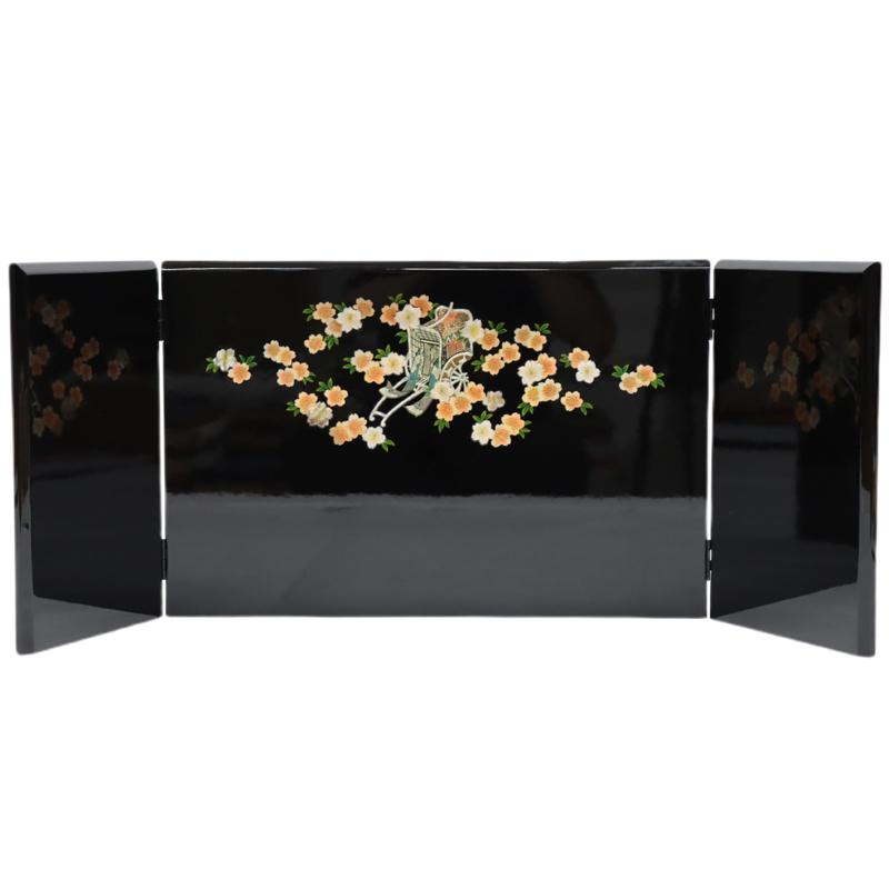 アウトレット品 雛人形三月屏風 屏風のみ 11号 ラデン御所車 22a-ya