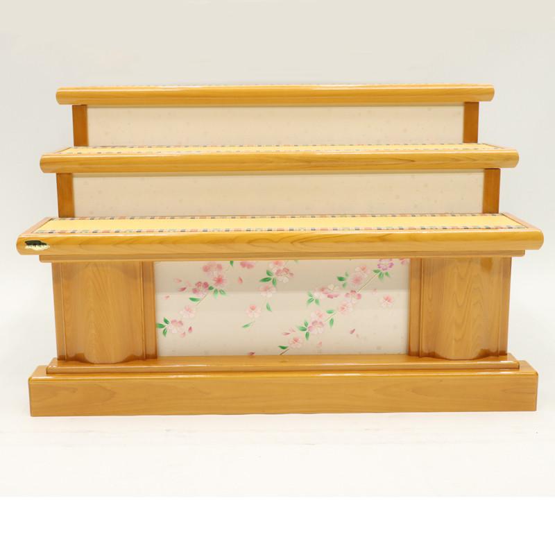 アウトレット品 雛人形 台単品 75cm×3 道長桜 総桧 三段飾り台 25a-ya