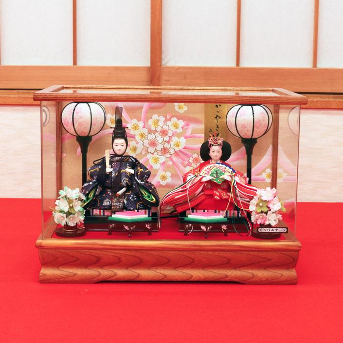 ひなせい 雛人形 コンパクト ケース飾り 「アクリルケース かがやき