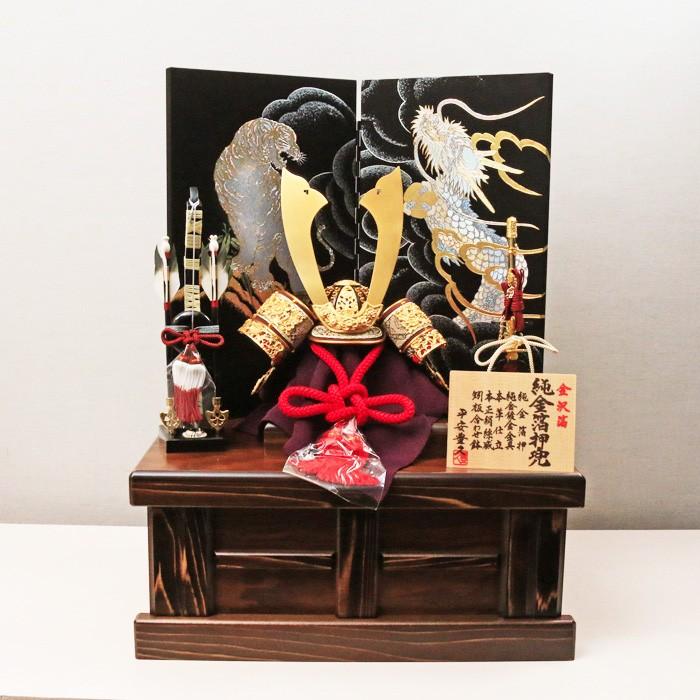 ひなせい 五月人形 おしゃれ コンパクト飾り / 収納飾り 10 純金 / 兜