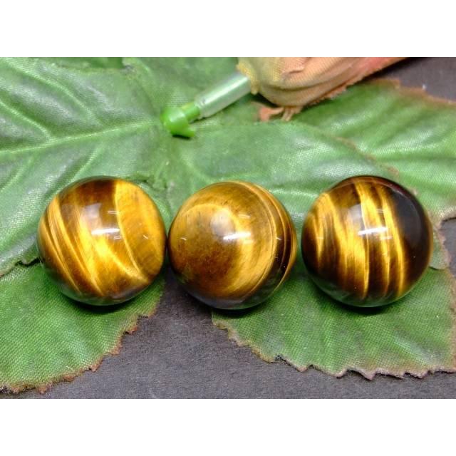 g3-2057E 鑑別済・本物保証 18mm 5A 黄虎目石球 タイガーアイ 穴なし 1
