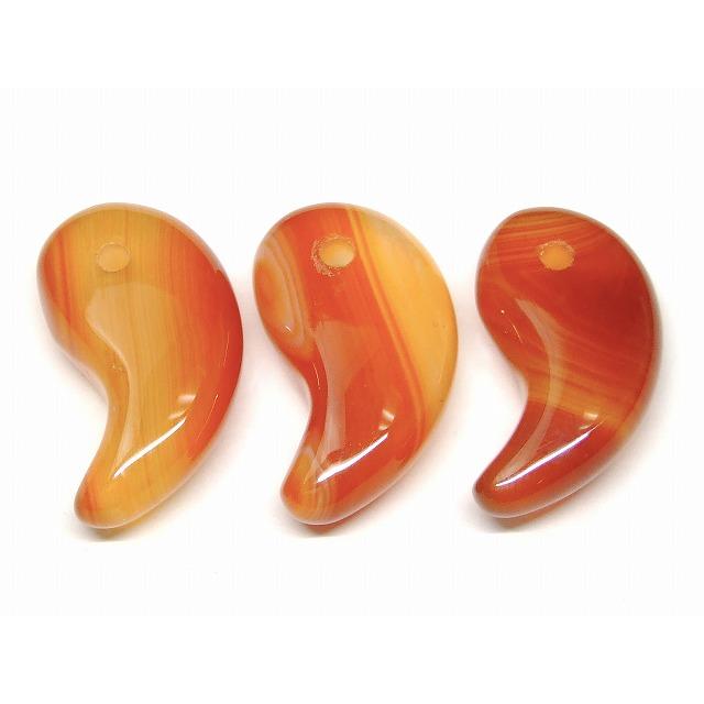 天然石 パワーストーン 66448F 勾玉 縞瑪瑙 AA 31×17mm 1個売り メノウ