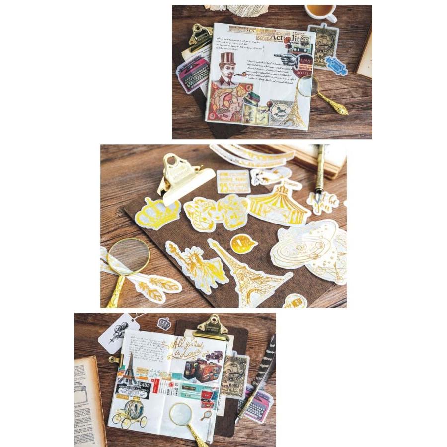 送料無料 アンティーク調 デコ ステッカー シールフレークシール