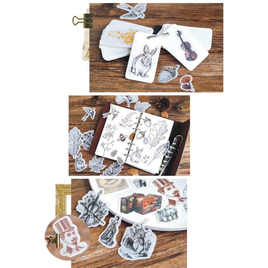 送料無料 アンティーク調 デコ ステッカー シールフレークシール