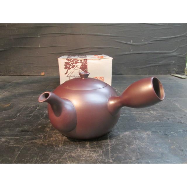 中山米楽 二本松萬古焼 急須 横手 茶注 茶器 煎茶道具 紙箱 陶芸 作家