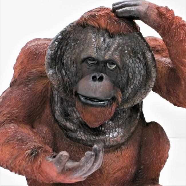 オラウータン 置物 オブジェ インテリア オーナメント ブラウン 玄関