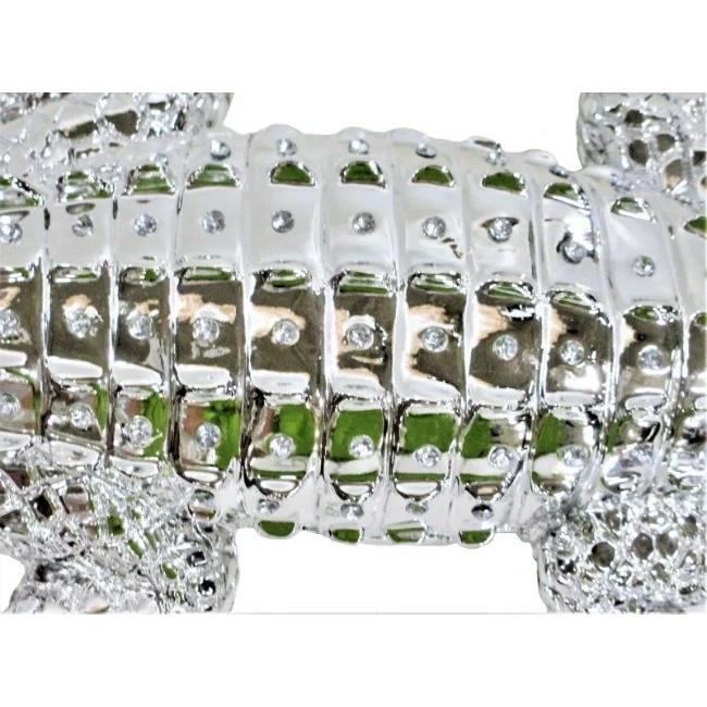 ワニ 置物 オブジェ シルバー クロコダイル インテリア オーナメント