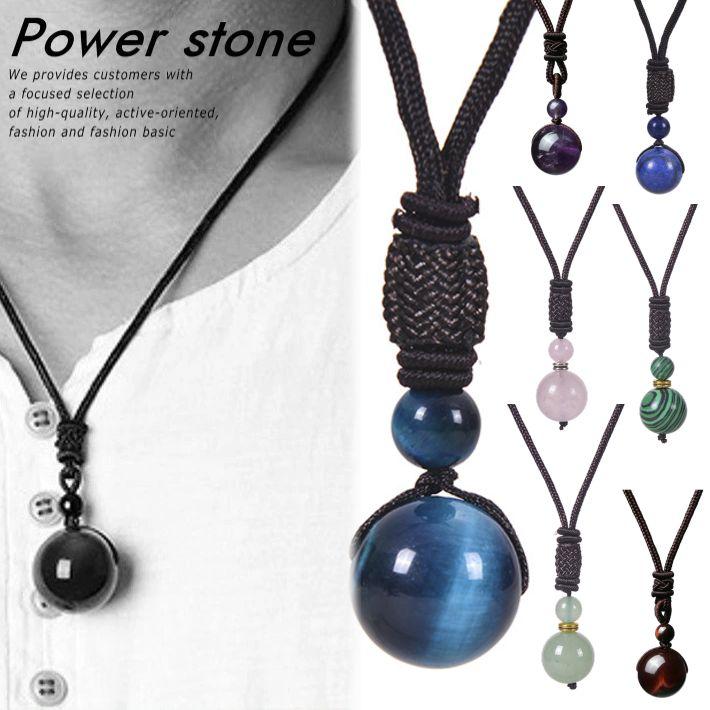 16mm パワーストーン ネックレス メンズ レディース 瑪瑙