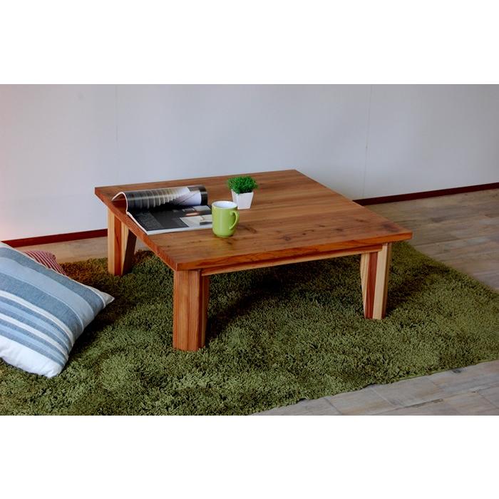 国産杉の折りたたみちゃぶ台 おりたたみ 天然木製 85cm 四角 正方形