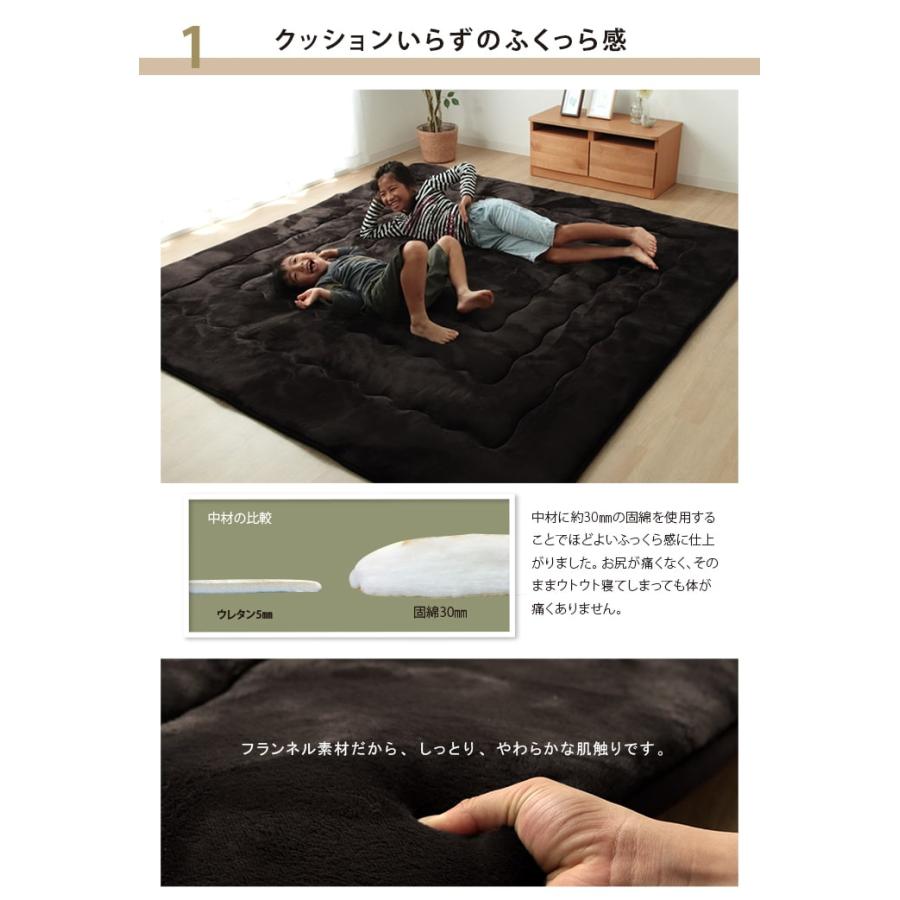 イケヒコ こたつ敷き布団 厚手 正方形 極厚ラグ 30mm厚敷布団 大判