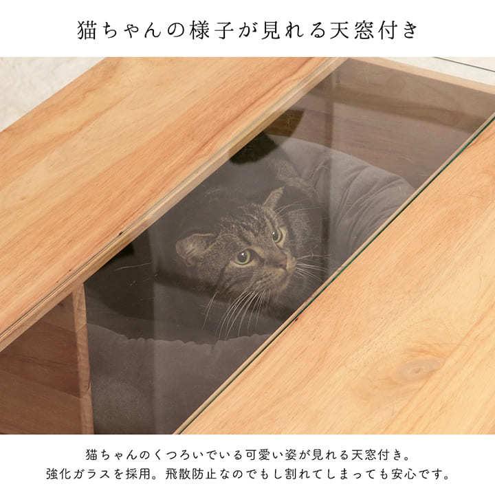 猫家具 センターテーブル 80×80cm ローテーブル ネコ おしゃれ 猫と