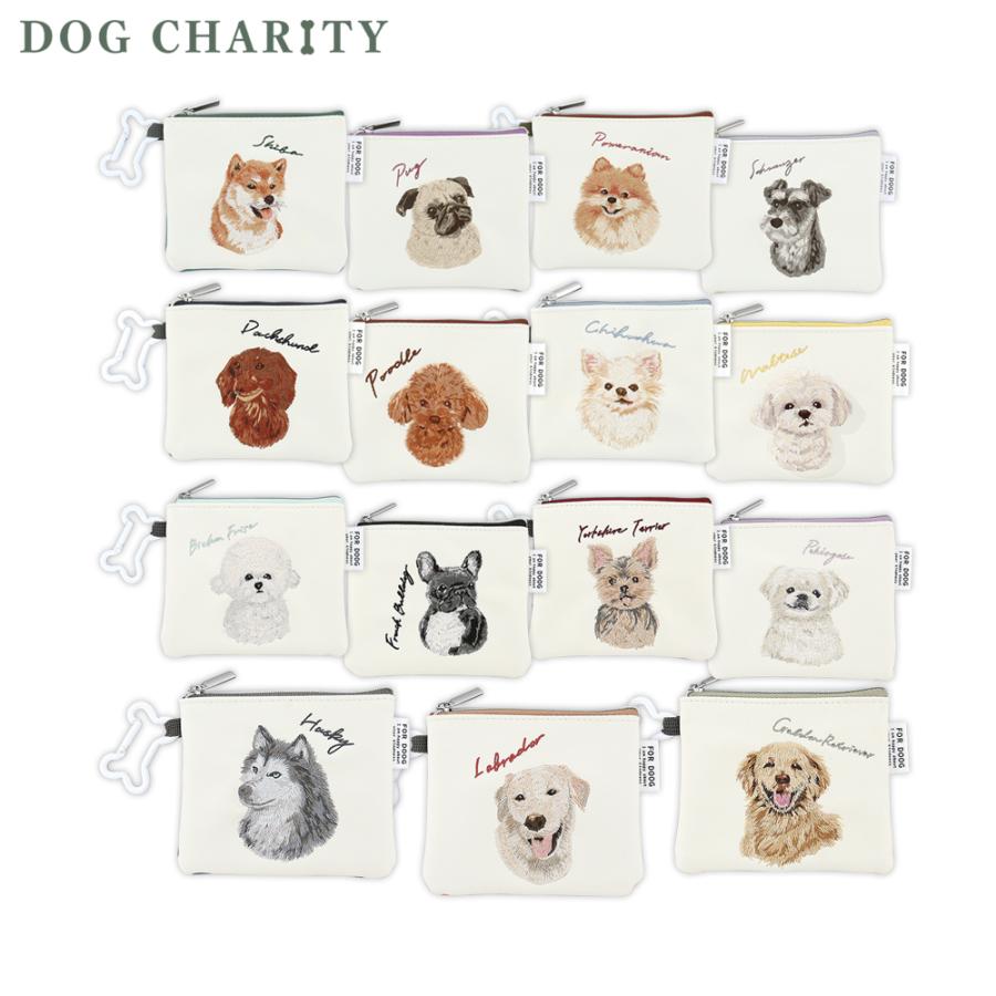 Flowering（フラワーリング） ドッグチャリティ フラットポーチ 骨型