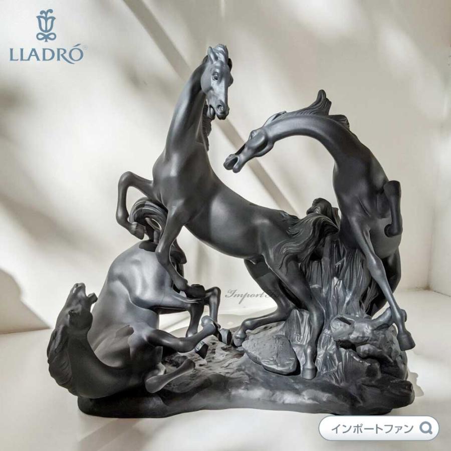 LLADRO（リヤドロ） 三頭の馬 ブラック 世界限定制作数1000体 置物