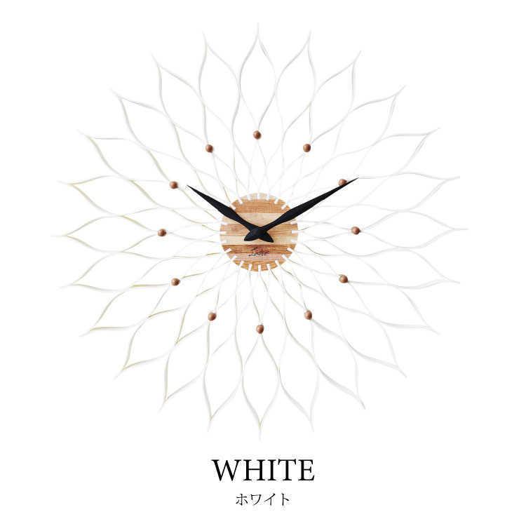 壁掛け時計 フラワー お花 可愛い ナチュラル 上品 北欧 ダリア