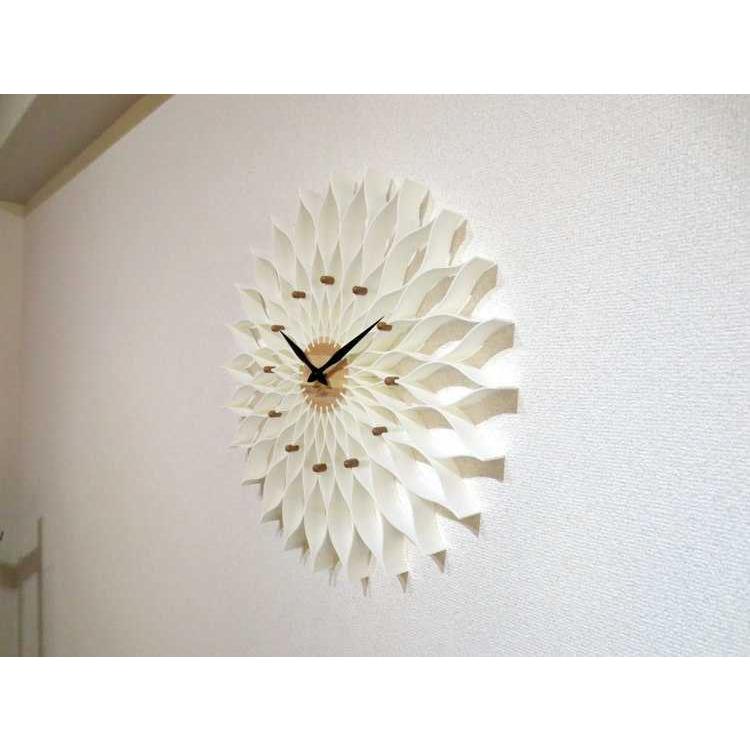 壁掛け時計 フラワー お花 可愛い ナチュラル 上品 北欧 ダリア