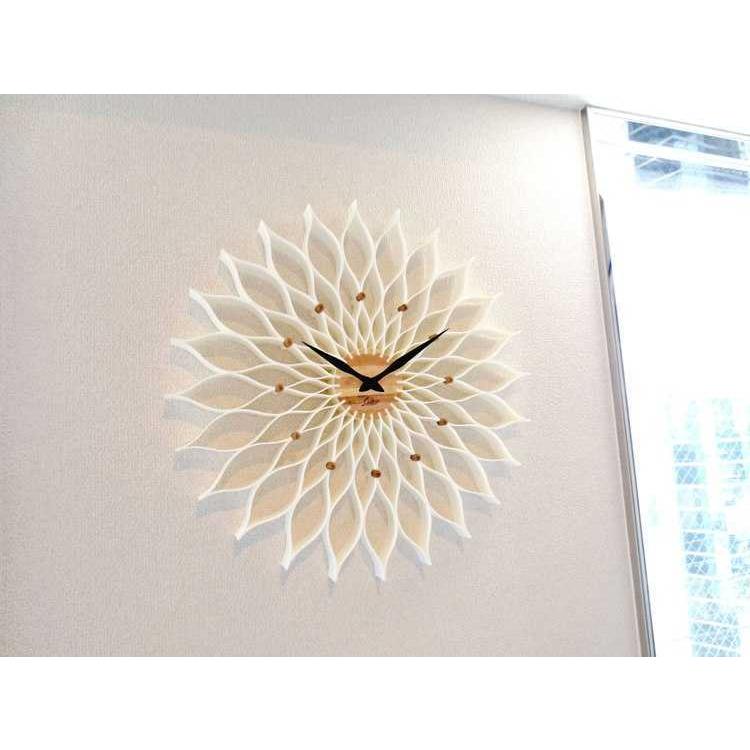 壁掛け時計 フラワー お花 可愛い ナチュラル 上品 北欧 ダリア