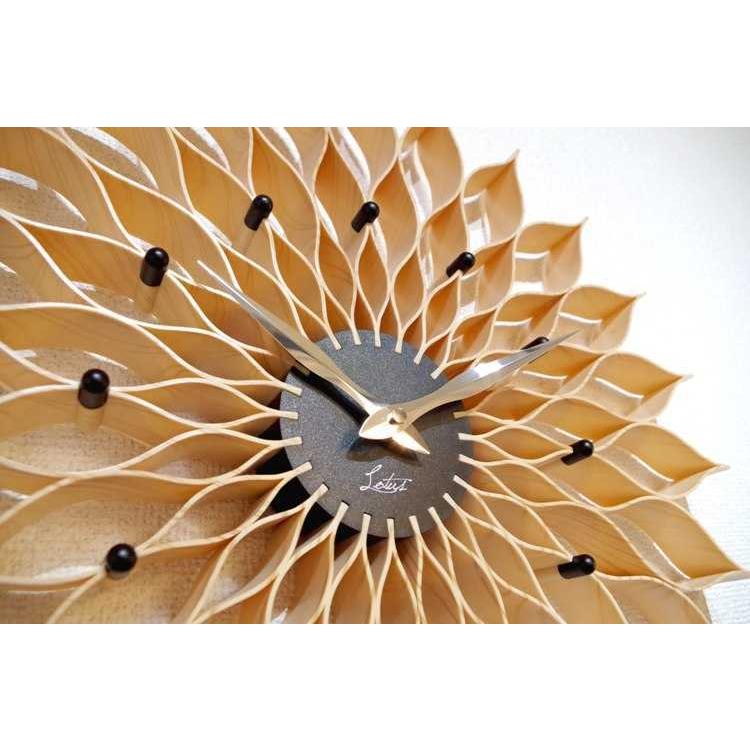 壁掛け時計 フラワー お花 可愛い ナチュラル 上品 北欧 ダリア