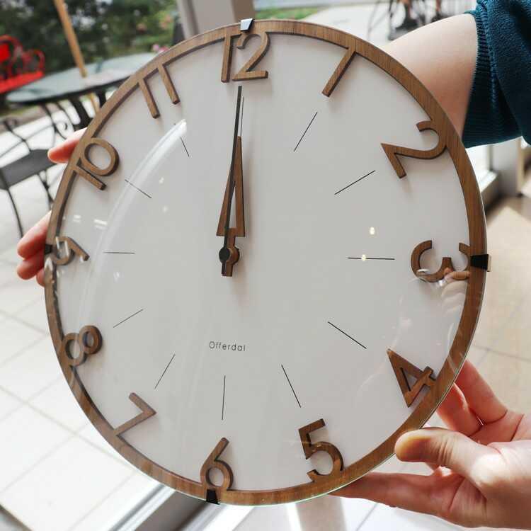 壁掛け時計 電波時計 インテリア時計 天然木 木製 おしゃれ 北欧